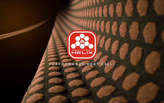 Close up of Omni-Heat Helix heat cells on garment